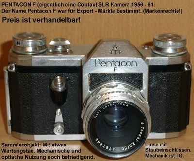 Pentacon F (Contax) SLR 35 mm Kleinbildfilm