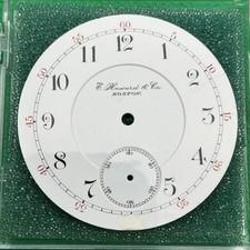 E. Howard  Co Boston 18s Double Sunk Enamel Pocket Watch Dial White J27 