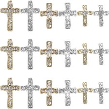 60 Pieces Nail Charms 3D Rhinestone Alloy Nail Charms for Nail Art Design