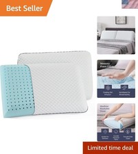 Cooling Gel Infused Memory Foam Pillows - Queen Size 2-Pack for Better Sleep