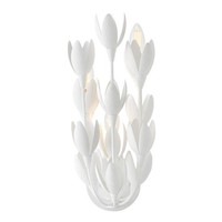 Wandlampe Metall Weiß 43.8 Cm Hoch E14 3-Flammig Floral Wandleuchte Innen