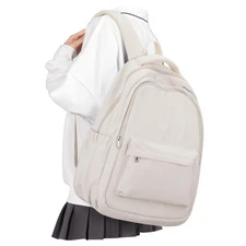 Lightweight School Backpack For Women Men Laptop Travel Casual Daypack Beige