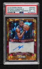 2019 Prizm Rookie Penmanship Orange Ice Mfiondu Kabengele PSA 10 GEM MT Auto n0c