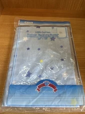 Receiving Blanket Baby King Blue Stars Flannel 100% Cotton 28x28 New In Package