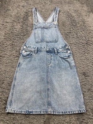 Old Navy Denim Overall Dress Girl XL 14-16 Western Preppy Y2K Cowgirl Bib Vtg