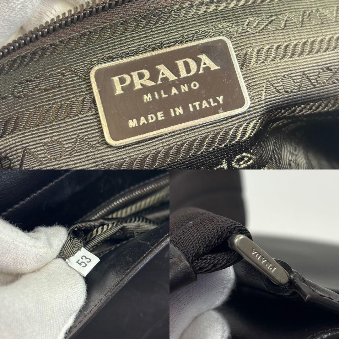 1999 PRADA Leather Shoulder Bag Black thumbnail 12
