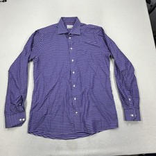 Eton Shirt Mens 17 Purple Gingham York Slim Fit Long Sleeve Dress Trunk Club