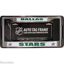 DALLAS STARS TEAM LOGO NHL HOCKEY CHROME LICENSE PLATE FRAME MADE IN USA