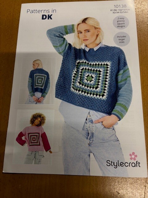 Stylecraft Double Knit Crochet Pattern 10138 (2 Easy Granny Square Designs)