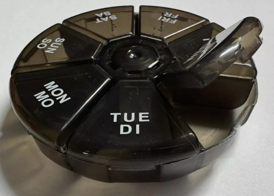 Medikamentenbox RUNDE Pillendose 7 Tage Tablettenbox Pillenbox Tablettendose - Bild 4 von 4