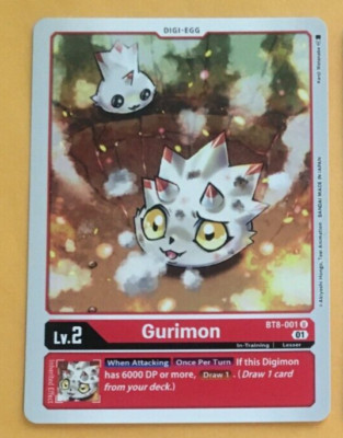 Gurimon BT8-001 U Digimon CCG | New Awakening Near Mint English