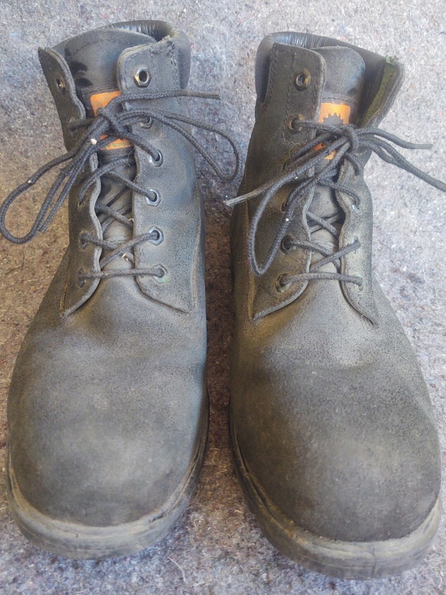 VINTAGE Hytest Safety Boots Mens 12 D Brown Leather Steel Toe Made USA VINTAGE Hytest Safety Boots Mens 12 D Brown Leather Steel  main image 2
