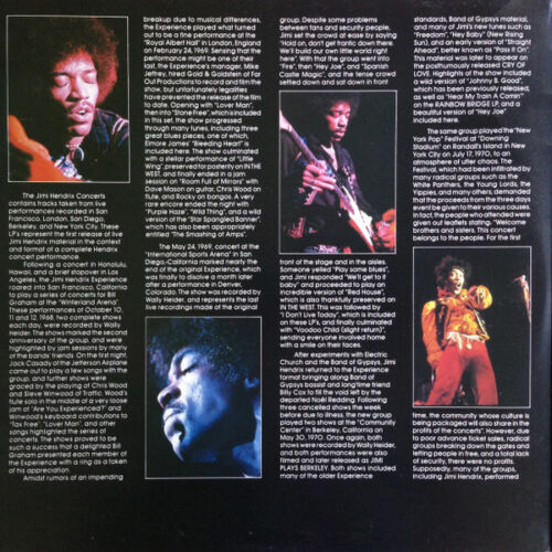 Jimi Hendrix The Jimi Hendrix Concerts Vinyl Record NM - Picture 2 of 5