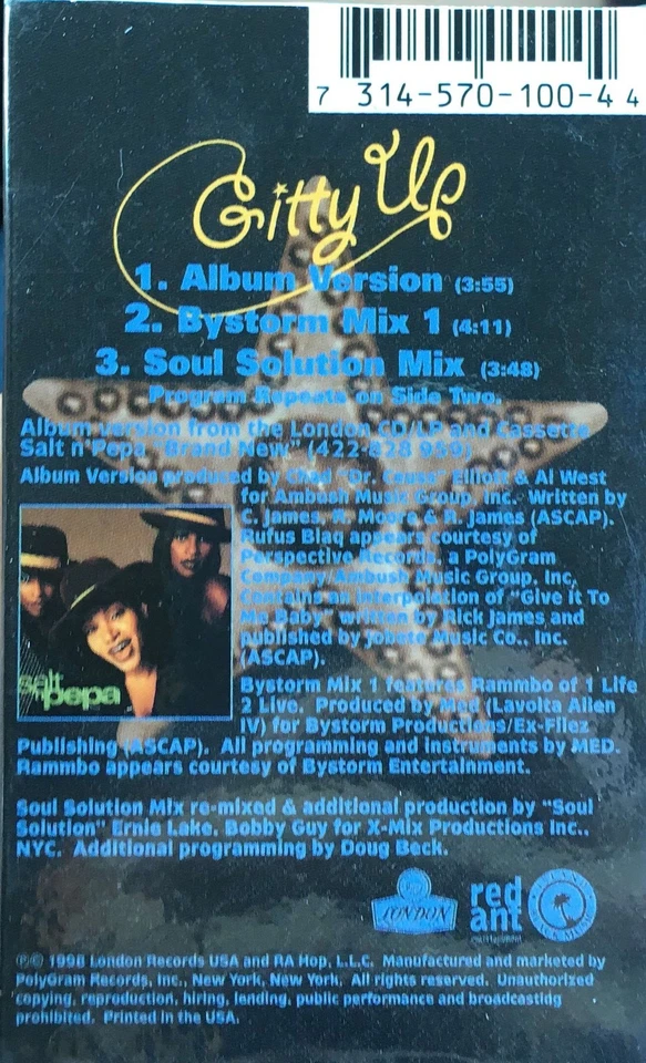 Salt N Pepa Gitty Up 1998 Rap Hip Hop Tape Single Sealed London Red Ant New - Image 2 of 2