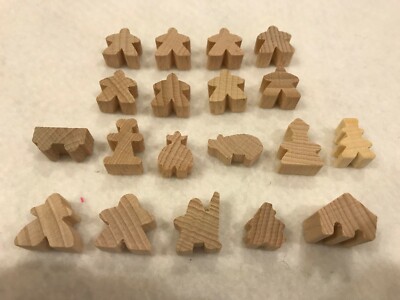Carcassonne - Set of 19 Natural Meeple - Brand New (Hans im Gluck)