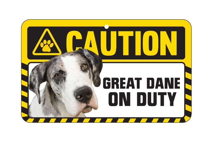 Dog Sign Caution Beware - Great Dane
