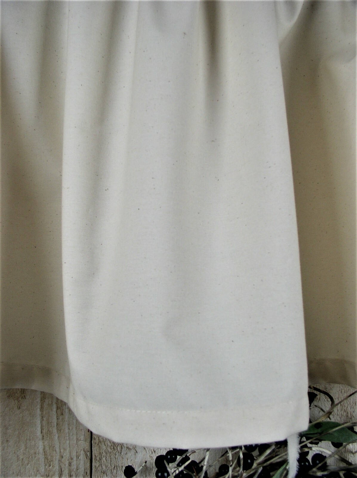 80"W Natural Muslin Door Valance Super Weight Cotton Classic Country