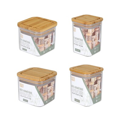 Trockenfutter Luftdicht Lebensmittel Aufbewahrung Behälter Bambus Deckel Müsli Pasta Reis Kunststoff