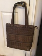 Lug Tote Shoulder Bag Brown Quilted, Large diaper bag, Travel Storage Pockets