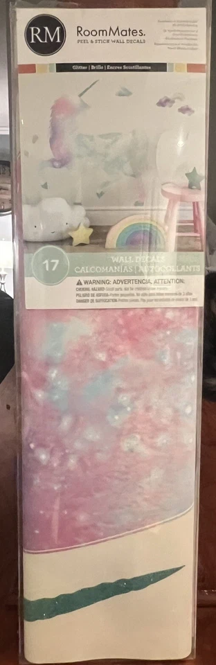 RoomMates, Galaxy Unicorn Peel & Stick Giant Wall Decal With Glitter Pink Girl - Image 2 of 3