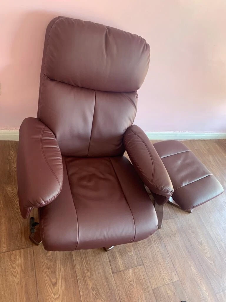brown leather recliner chair used