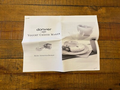 Cuisipro Donvier Yogurt Cheese Maker MIB Box Instructions Recipe Book  Included