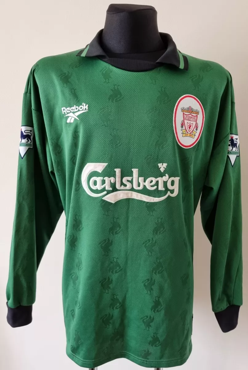 Liverpool 1996 1998 Goalkeeper football Reebok long sleeve jersey 1 James