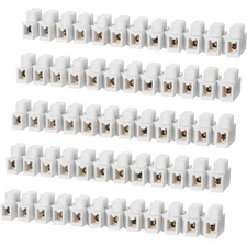 10PCS 20A Terminal Block White Screw Terminal Connector Dual Row Electric Bar...