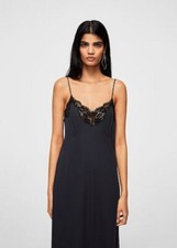 NEW MANGO (Zara Group) MODAL CAMISOLE Dress IN DARK GRAY size EUR M USA 6
