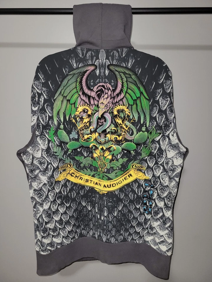 Sudadera con capucha Christian Audigier - Talla: XXL (2XL) - [Se ajusta como XL] - ¡NUEVA con etiquetas! Foto 4 de 4