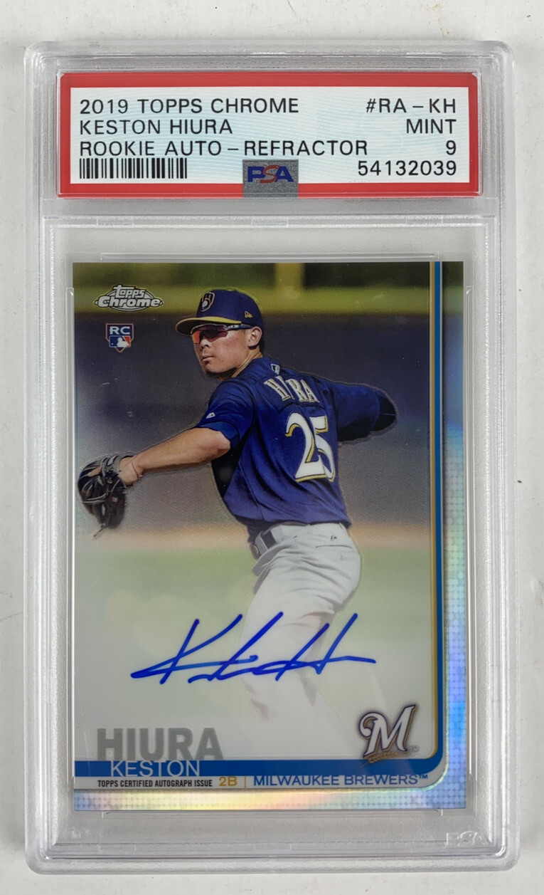 2019 Topps Chrome Refractor KESTON HIURA RC Rookie Auto 44/499 PSA 9