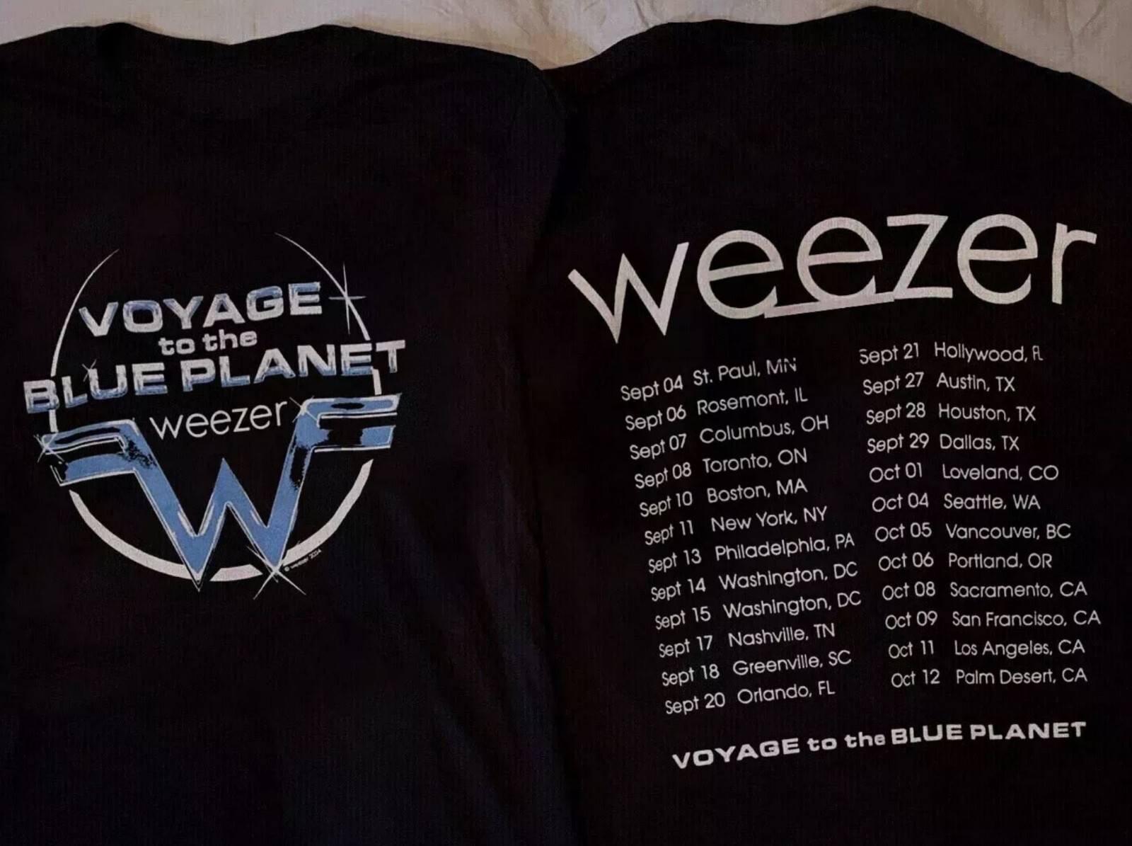 Weezer Voyage To The Blue Planet Tour 2024 Unisex Tee Shirt