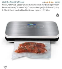 NutriChef VacuumSealer, 12", Silver