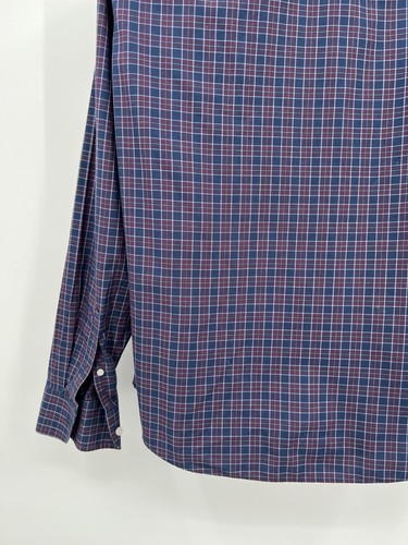 UNTUCKit Blue Plaid Wrinkle Free Button Up Dress Shirt Men's Size Large Cotton - Picture 7 of 12
