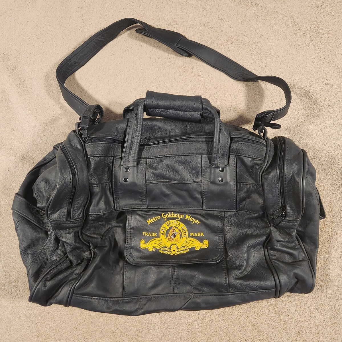 Duffel Bag Tradie Work Bag Vintage MGM Leather Patchwork Duffel