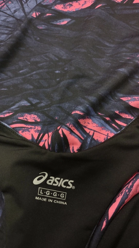 Camiseta sin mangas Asics para mujer multicolor atlética espalda deportiva negra rosa púrpura talla L Foto 3 de 3