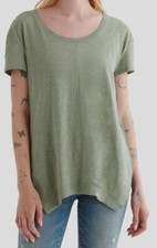  50 Lucky Brand Women's Green Slub Jersey Tunic Top Size S