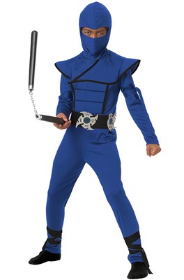 Japanese Samurai Stealth Ninja Boys Child Costume (Blue)