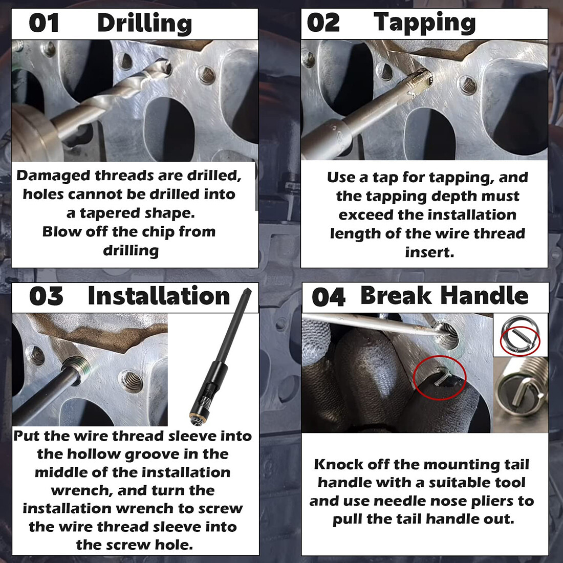 M11x1.5 Head Bolt Thread Repair Kit 35119S for Cadillac Honda Toyota GM 4.0/4.2L eBay