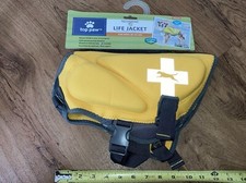 NWT Life Jacket Vest Dogs 30-55 Pounds Sz Medium Yellow Reflective Top Paw GIFT