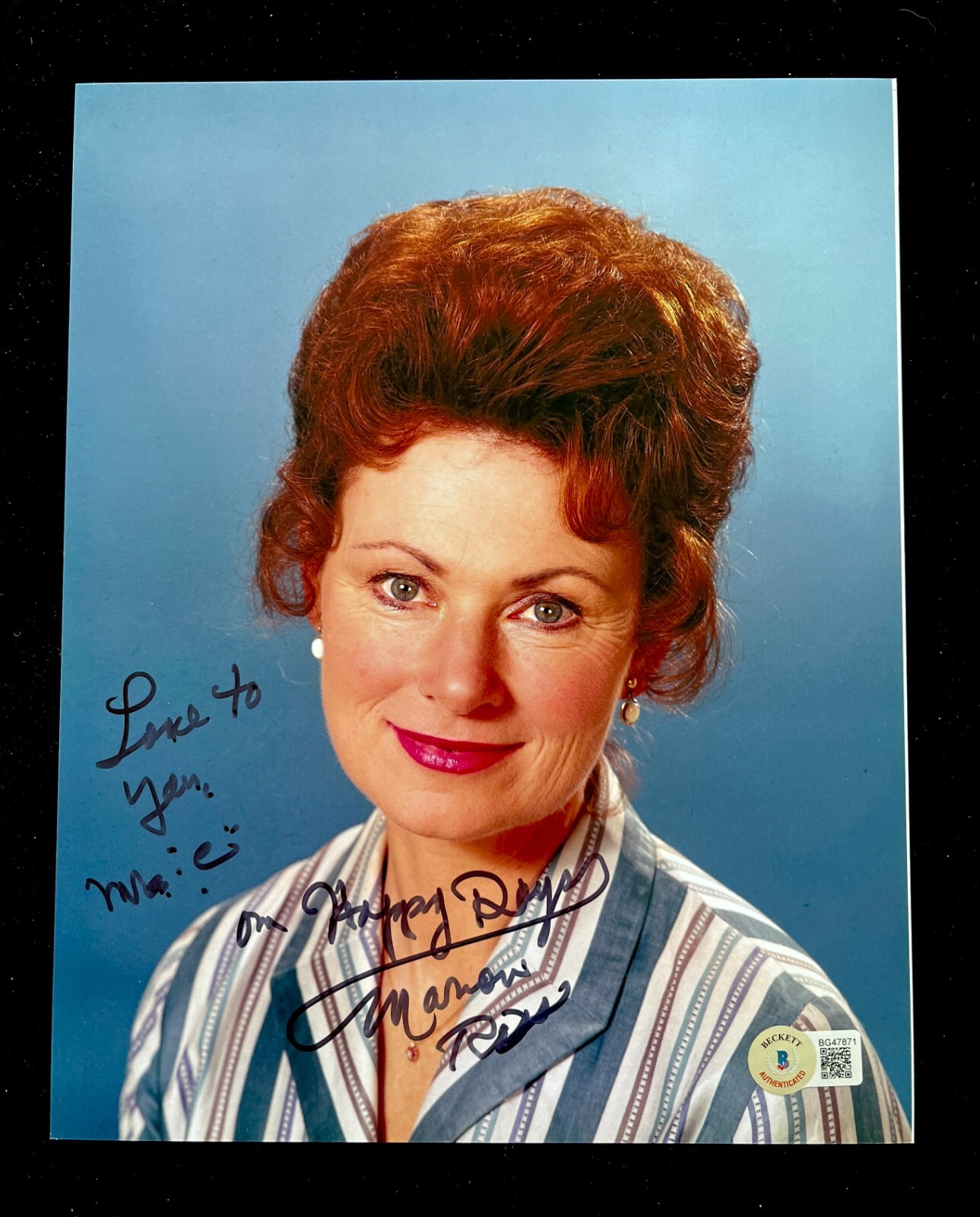 MARION ROSS MRS. CUNNINGHAM HAND SIGEND MRS. 