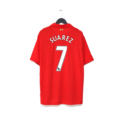 【正規12-13 warrior Liverpool L/S SUAREZ#7】 2012/13 SUAREZ #7 Liverpool Vintage Warrior Home Football Shirt
