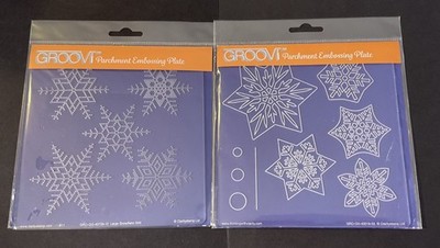 2er Set Schneeflocken / Stechgitter Klarheit Groovi Pergament Teller Weihnachten