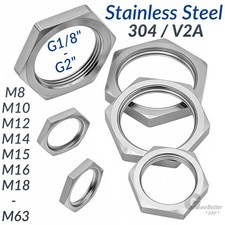 Fine Thread Pitch Half Nuts Hexagon Thin Lock Nut Metric/Imperial A2 Stainless