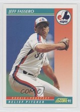 1992 Score Jeff Fassero (Rookie Prospect on Front) #738 m5x