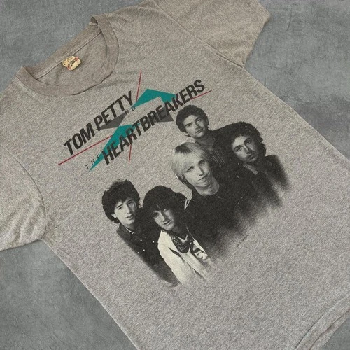 80s Tom Petty and The Heartbreakers Tee Grey Heather 1980s vintage concert t-shirt, vintage, single stitch, B+ condition