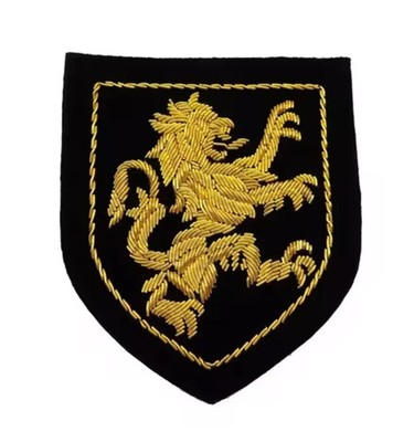Löwenwappen handbestickt Edelmetall Draht Blazer Abzeichen, Royal Ralph Familie Wappen