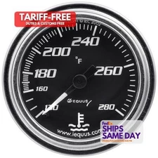 Equus E7242, One 2.0 Dia Water Temp Gauge Chrome 140-280 Performance Racing Part