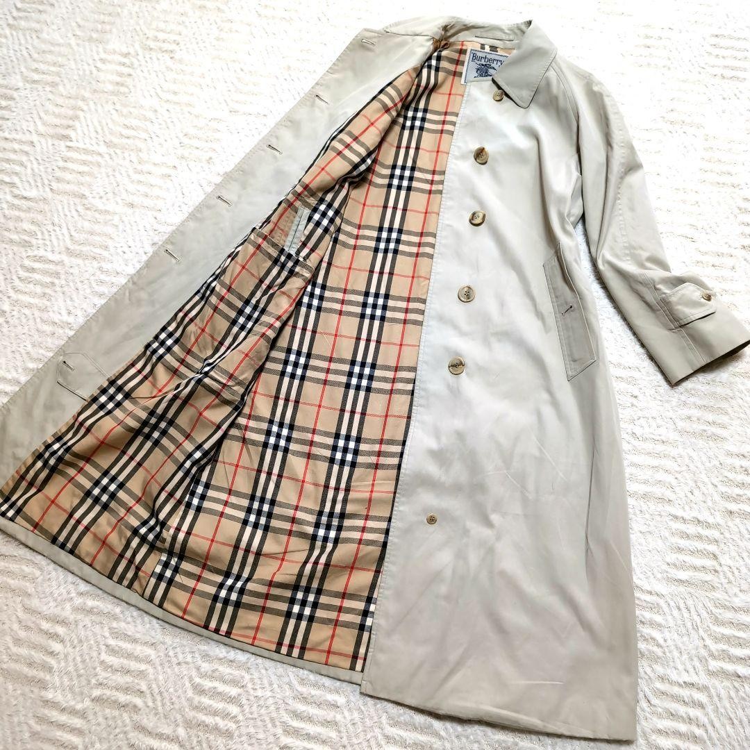 Burberry ivory trench coat with Nova check lining Vintage rare Men's From Japan