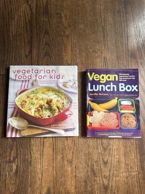 Vegetarian Food for Kids + Vegan Lunch Box Healthy Recipes Cookbooks Lot Of 2